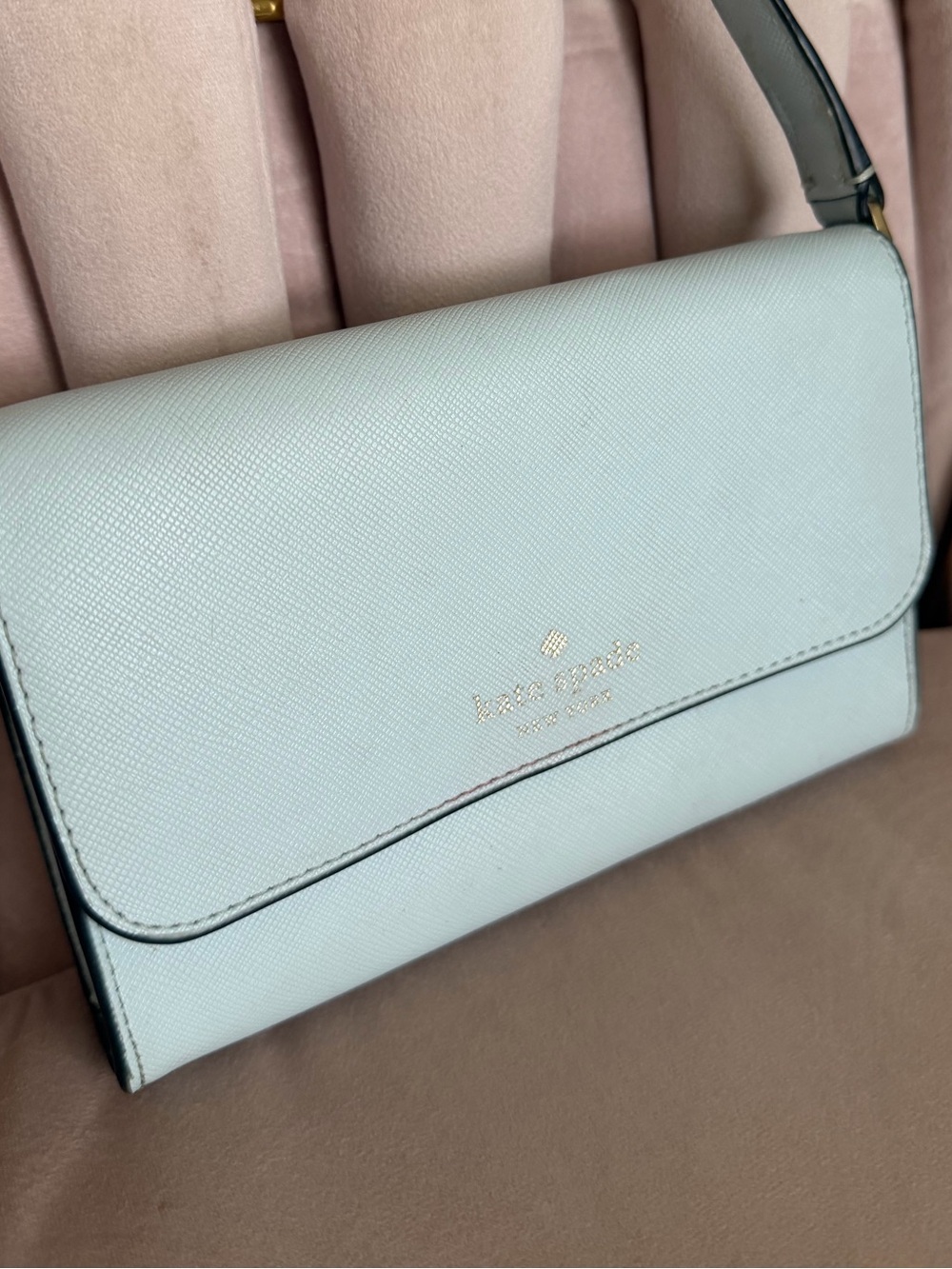 Kate Spade ♠️ Blue Leather Crossbody - Picture 2 of 16
